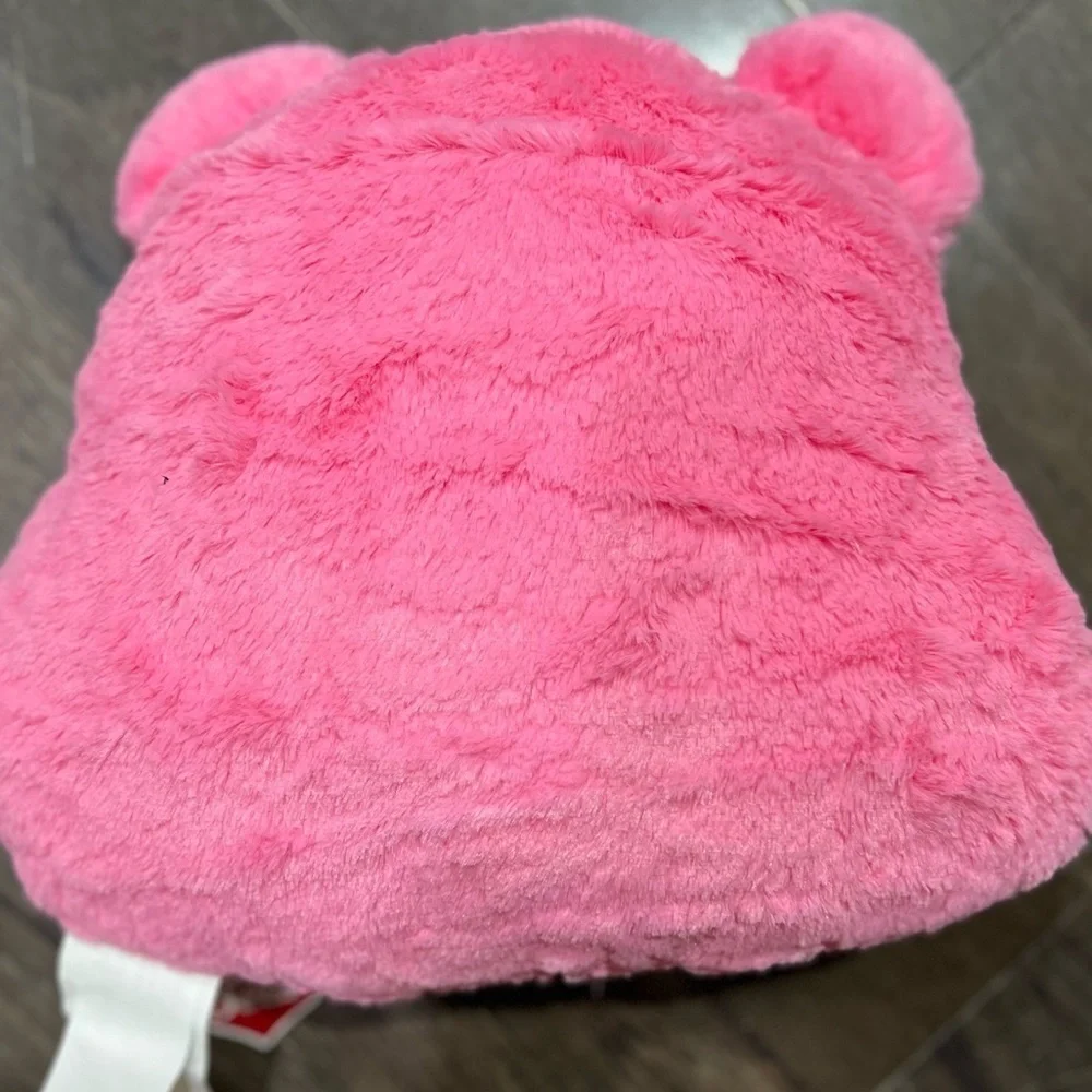 CARE BEARS Pink Fur Pillow - NWT